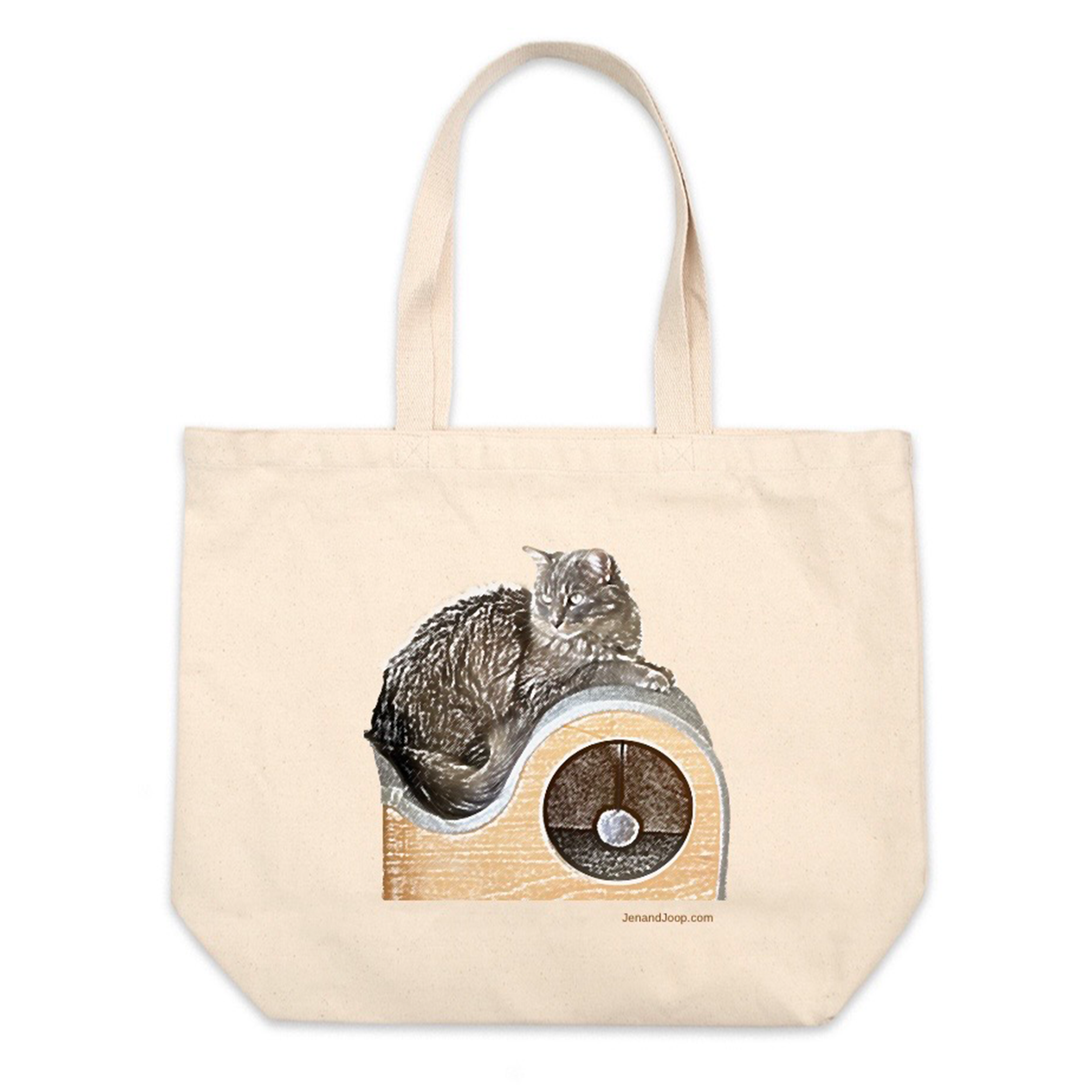 A nice large tote bag of all natural cotton with a great picture